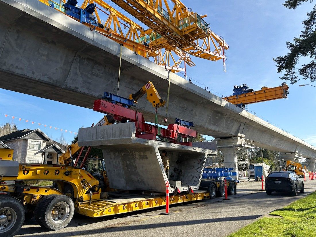 Surrey-Langley SkyTrain 공사 현장, 2026년 2월