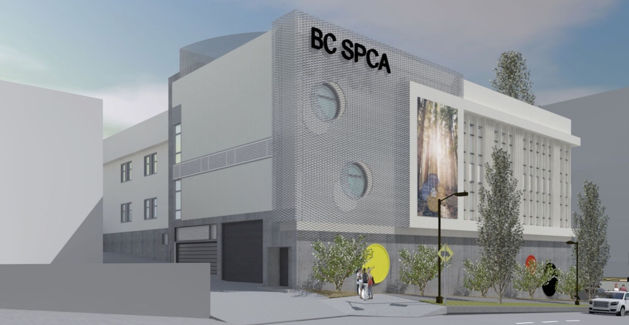 저층 주거지 쪽으로 층수를 낮춘 건물 형태 (Zacharko Yustin Architects/BC SPCA)