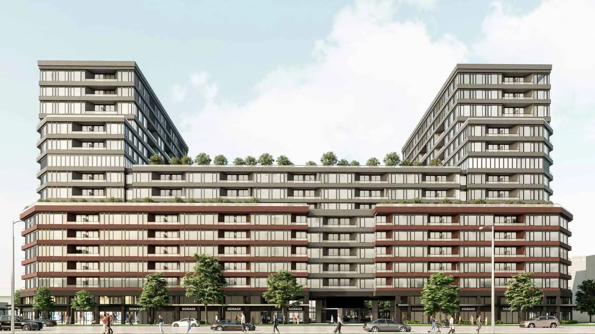 1225 Dundas Street East 아파트 재개발 조감도